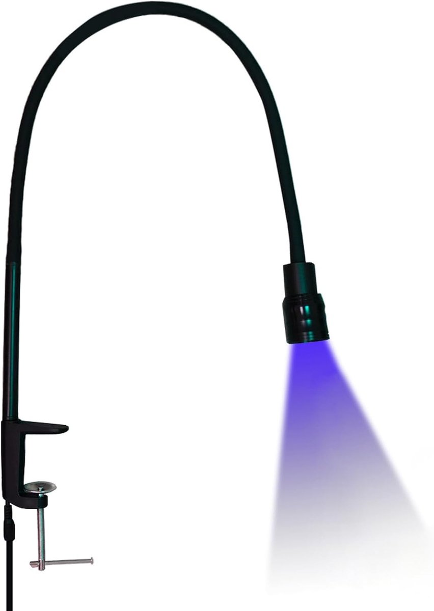 SnelShoppen - 10W UV Nageldroger Lamp, Snelle Uitharding met Flexibele Arm en Tafel Klem, 9 Snelheden LED Licht, USB Aansluiting, Voetpedaal Voor Nage
