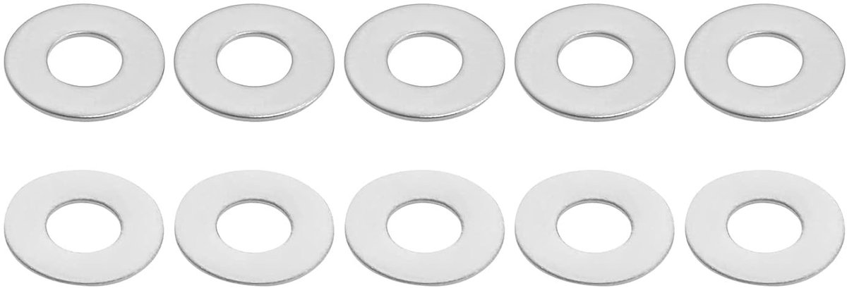 4mm x 10mm x 0.5mm RVS Platte Ringetjes - Verpakking van 100 - Ideaal voor Industriële Mac