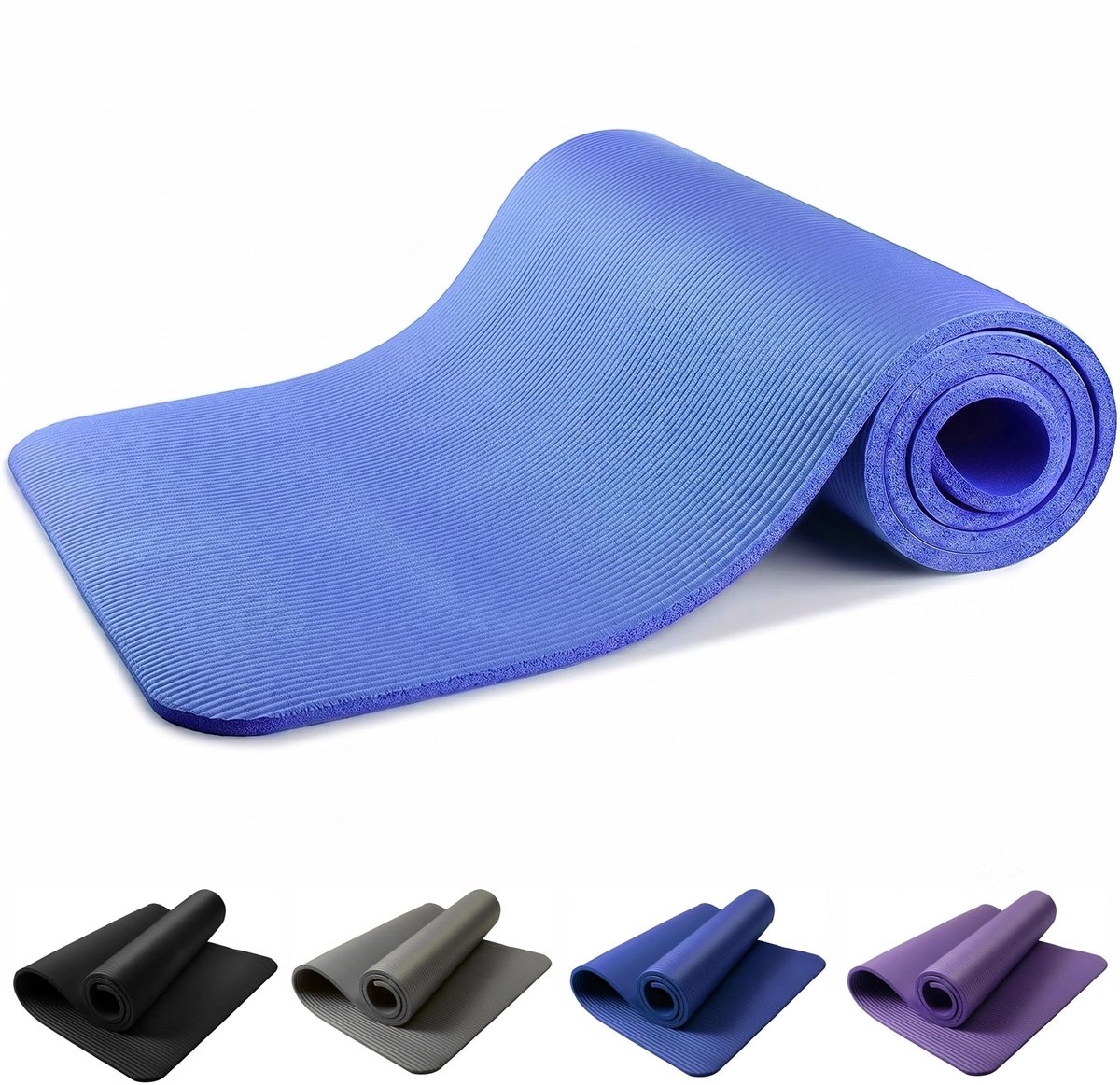 SnelShoppen - Yogamat 10 mm Extra Dikke Antislip Trainingsmat 180 x 60 cm - Multifunctionele NBR Schuim Fitnessmat met Draagtas en Riem voor Yoga, Pil