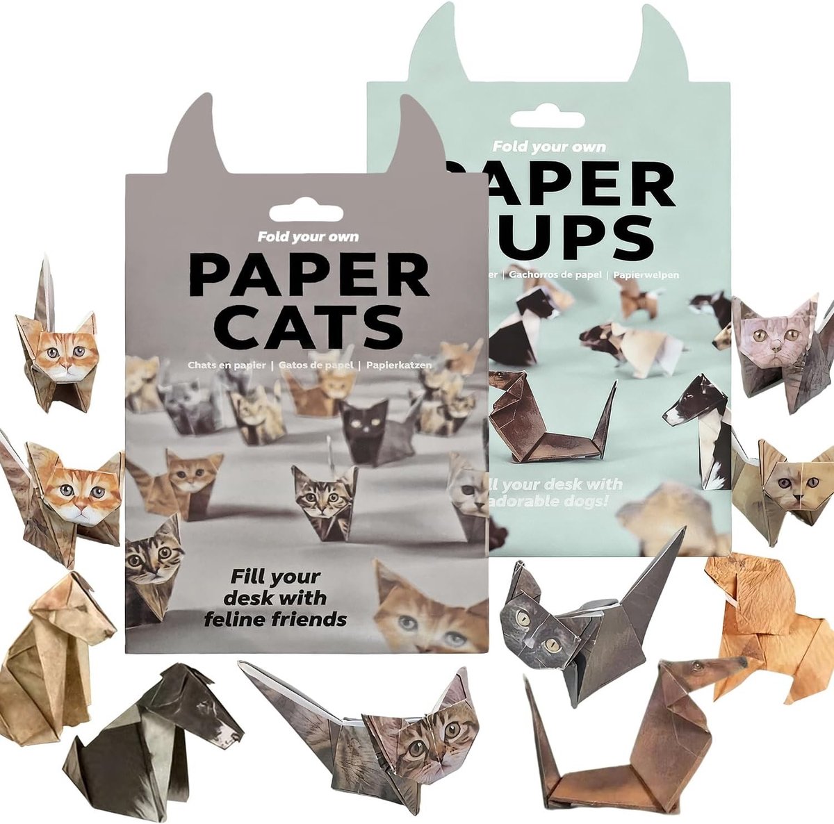 Origami Set met 100 Vellen voor Dieren, DIY Papercraft voor Katten en Honden, Creatieve 3D Figuren voor Kinderen en Volwassenen