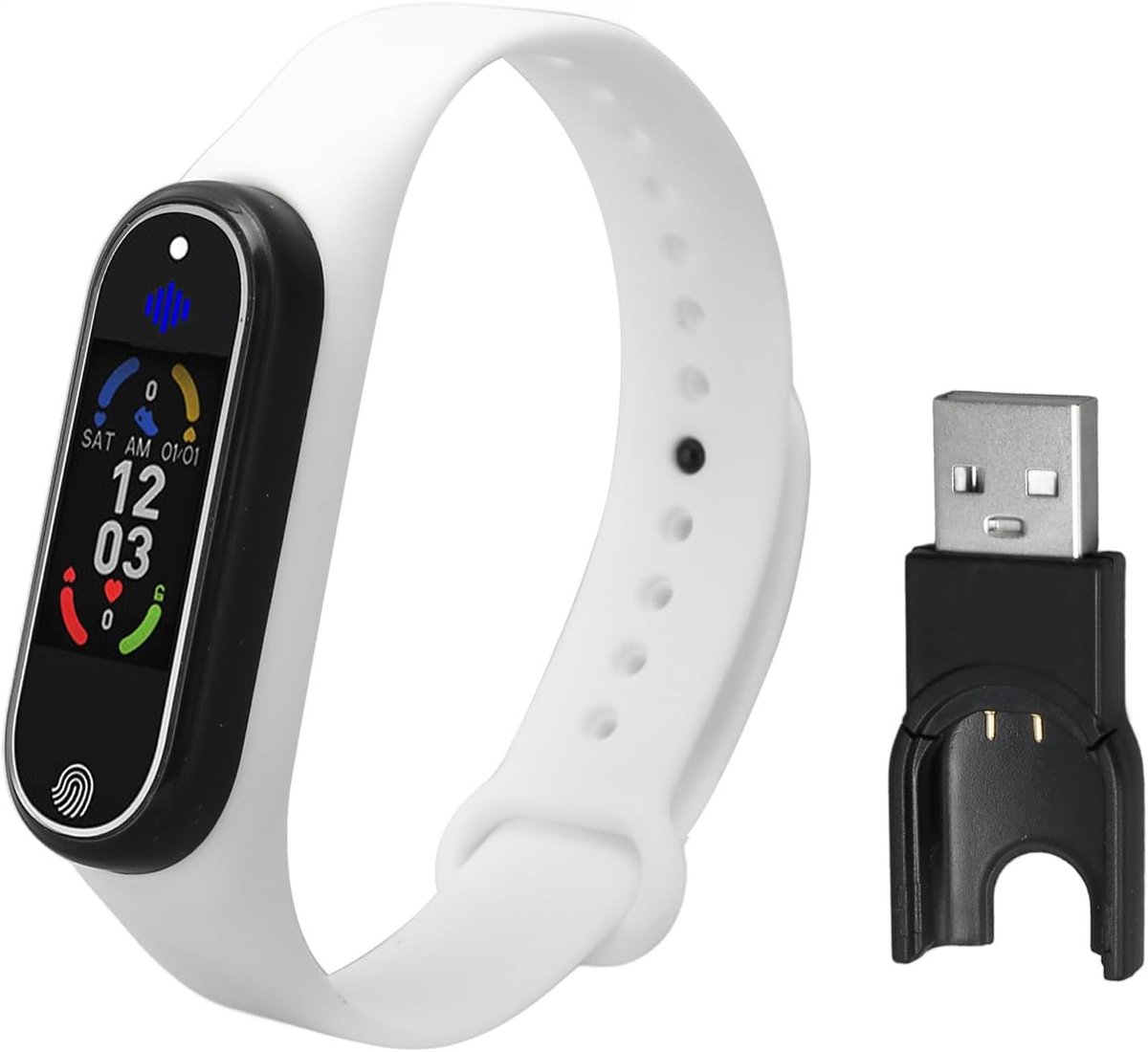 Ultrasone Horloge Armband voor Muggenschrik, Bloeddrukmonitoring en Elektronische Functies in Wit