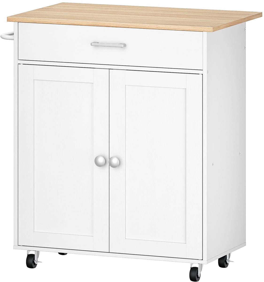 SnelShoppen - Keukeneiland DMZD01WN - Modern Keuken Meubel - Houtkleur - Multifunctioneel - Ruimtebesparend - Eiland met Opbergruimte - Ideaal voor Ko