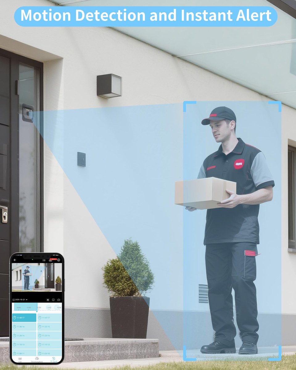 SnelShoppen - WeChip 3MP 2K Raamcamera - Binnencamera's voor Thuisbeveiliging met Full Colour Nachtzicht, 2-Weg Audio, Persoons- en Bewegingsdetectie,