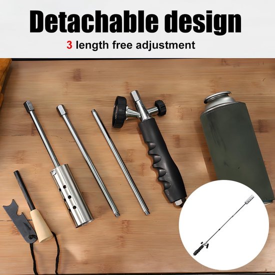 Onkruidbrander - Verstelbaar 39-79 cm - Afneembare Verlengstang - Instelbare Vlam - Ergonomische Handgreep — afbeelding 2