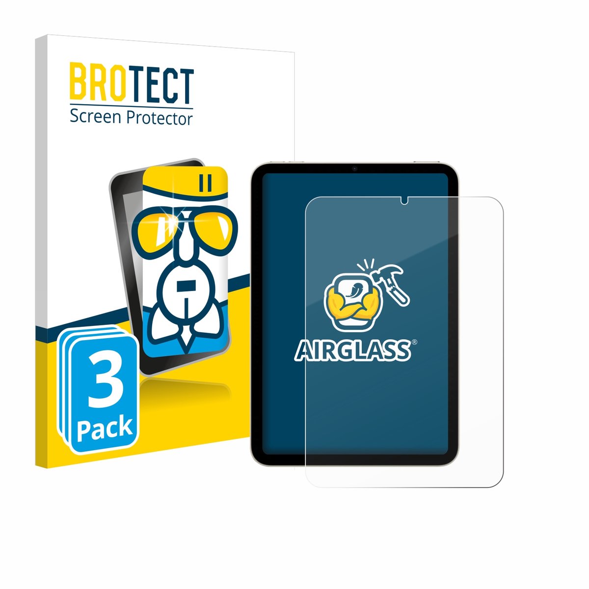 Screenprotector 3 Stuks voor Apple iPad Mini 7 2024 Beschermglas transparant