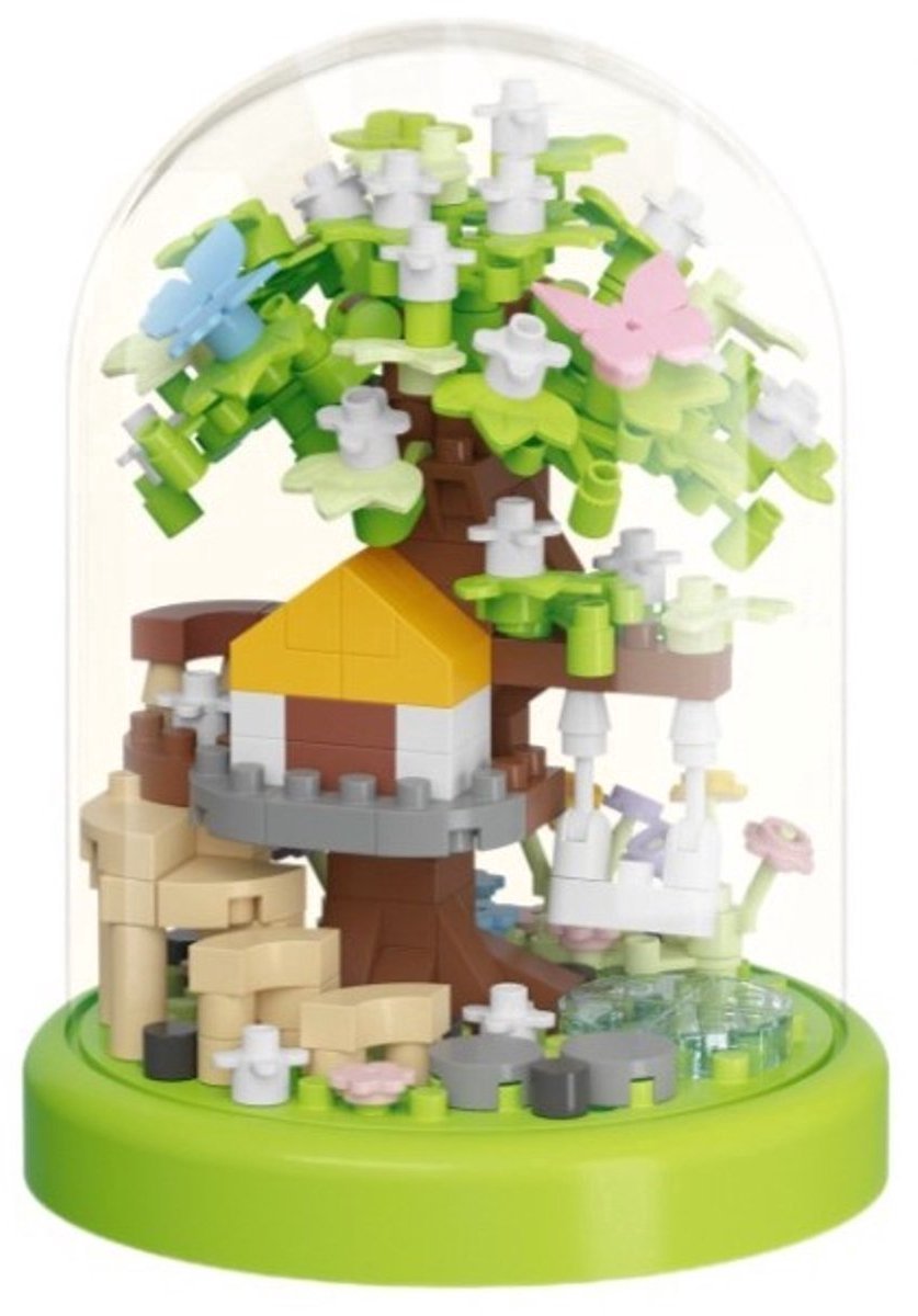 casalora - Mini Bouwspeelgoed - Bouwpakketten volwassenen - Bouwpakket kinderen - Boomhut Serie Collection - Botanical Bloemen - Bouwsets - Niet geschikt voor LEGO - Zomergroene Schaduw - Decoratie voor Huis, Cadeau, Kerst, Oudjaar, Nieuwjaar