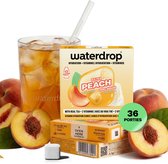 waterdrop® ICE TEA PERZIK - 36 bruistabletten - Suikervrije ijsthee met echte zwarte thee en perzik - Met natuurlijke extracten en vitamine C - Water met smaak
