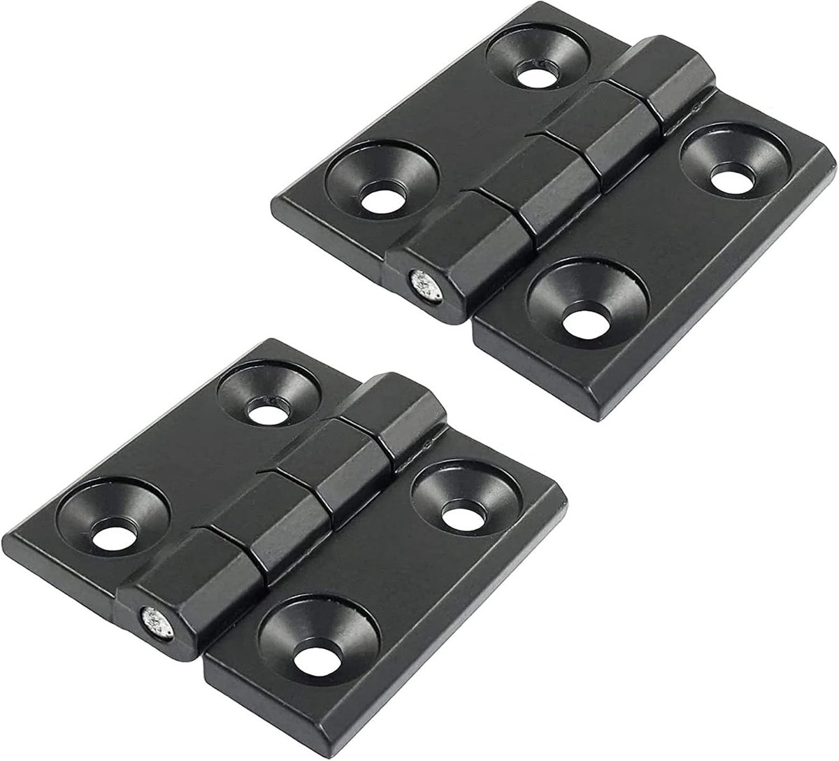 Set van 2 Stabiele Zink Legering Deur Scharnieren - Zwarte Metalen Scharnier voor Tuin, Boot of Mechanische Toepassingen, Eenvoudig te Installeren, 60x60x6mm
