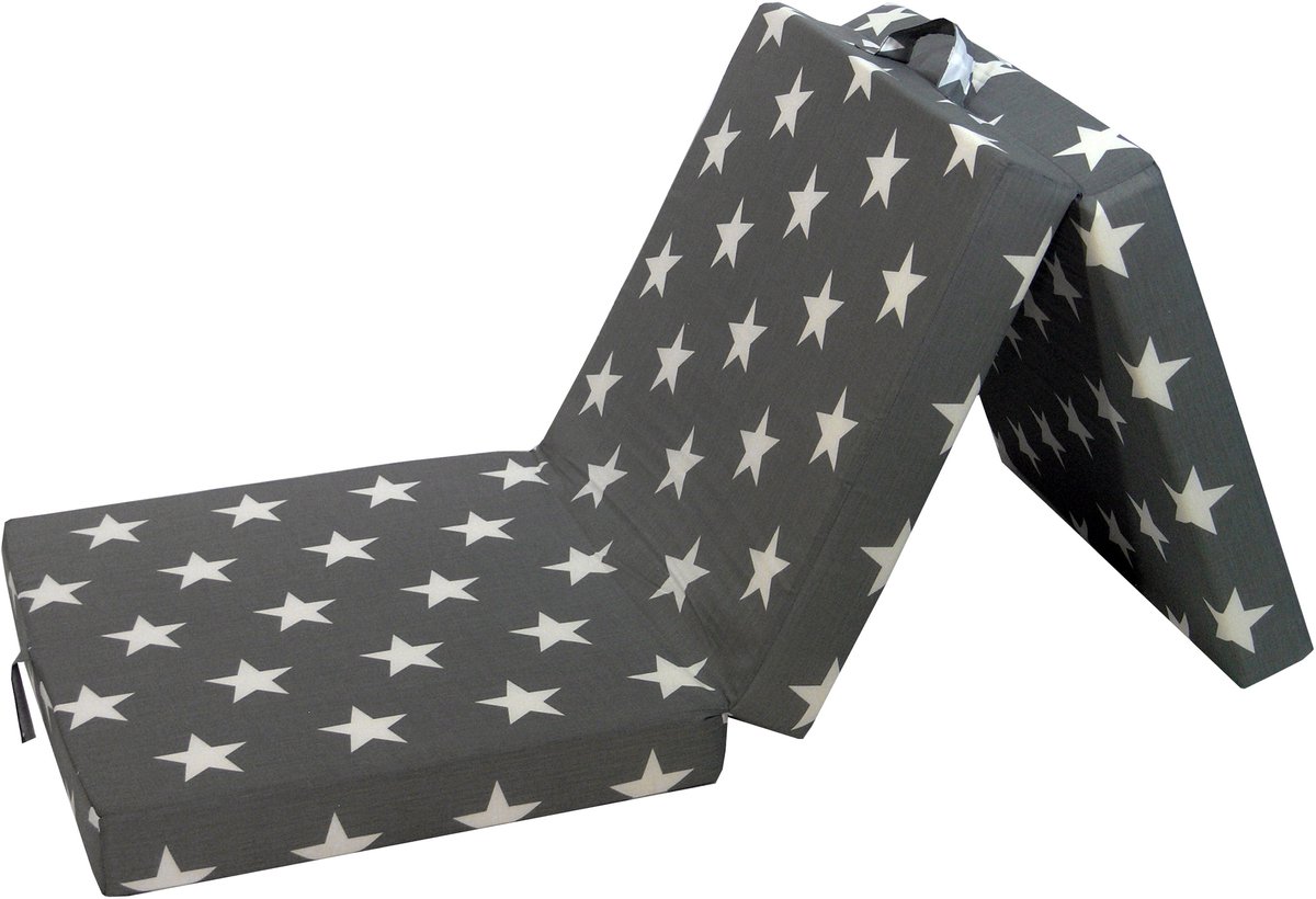 Densi Opvouwbaar matras - 3-delig vouwmatras - Jilly - sterren - wasbare hoes - Logeermatras - logeerbed - 190x70x9cm