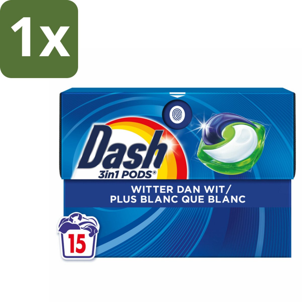 Dash – Wasmiddelcapsules – 3in1 Pods Original – 15 capsules - 1 stuk