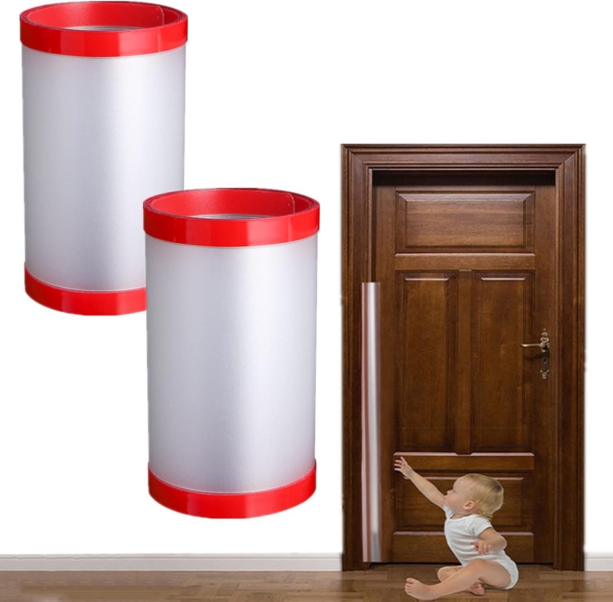 Set van 2 vingerklem bescherming voor kinderen, deur scharnier bescherming, zelfklevende deurklem bescherming en veilig spelen