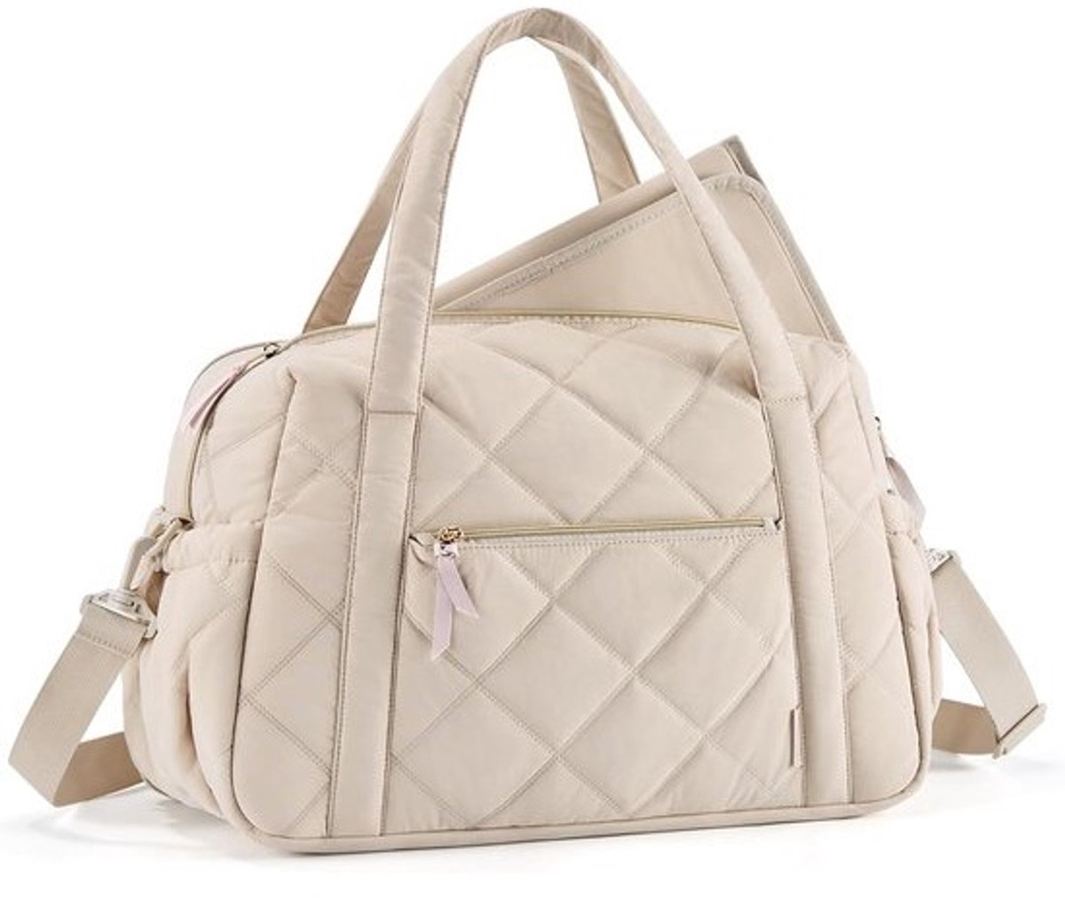 Grote Luiertas voor 2 Kinderen, Uitbreidbare en Lichtgewicht Moeder Tas, Verstevigde Tote Bag voor Reizen en Ziekenhuis