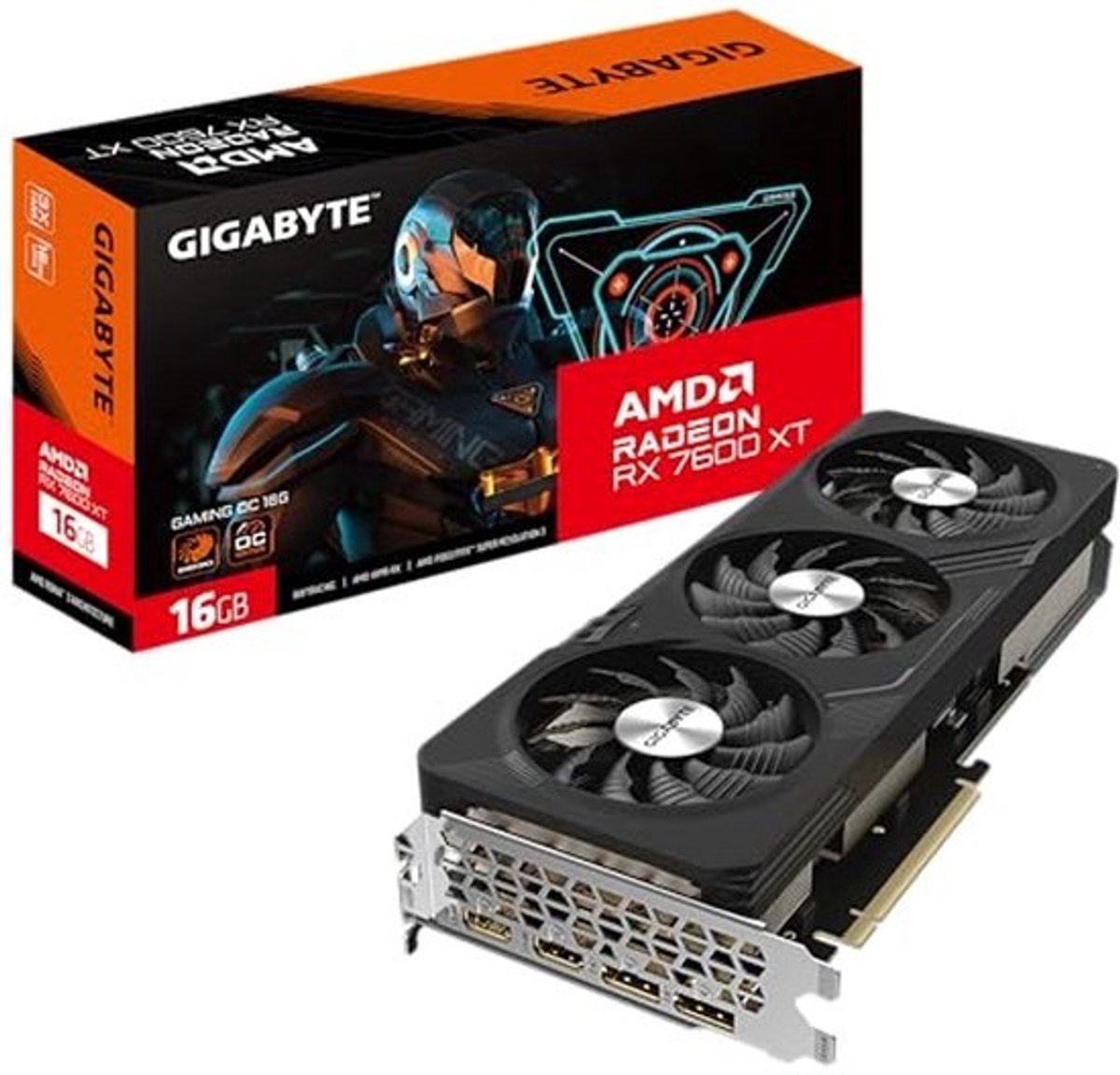 Radeon RX 7600XT Gaming OC Videokaart - 16GB GDDR6, 2x HDMI, 2x DisplayPort
