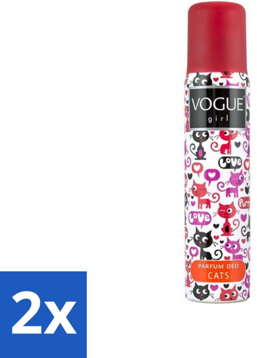 Vogue - Deodorant - Girl - Parfum Cats – 100 ml - Voordeelverpakking - 2 stuks