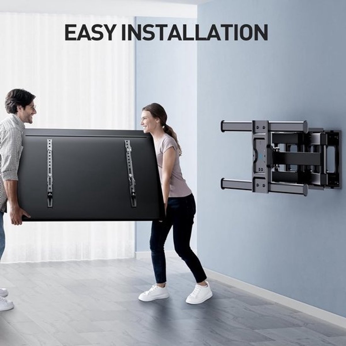 TV Muurbeugel - Draaibare Kantelbare tv-beugel - 37 tot 82 inch - tot 60 kg - max. VESA 600x400mm