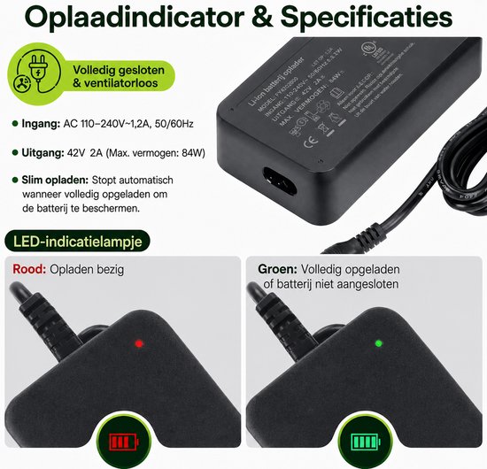 Universele Oplader - Fatbike - E-bike - Elektrische Fiets - Accu van Universele — afbeelding 5