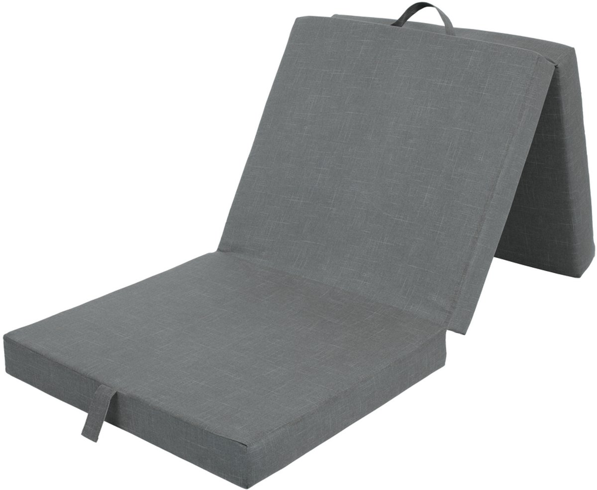 Densi Opvouwbaar matras - 3-delig vouwmatras - Jilly - licht grijs - wasbare hoes - Logeermatras - logeerbed - 190x70x9cm