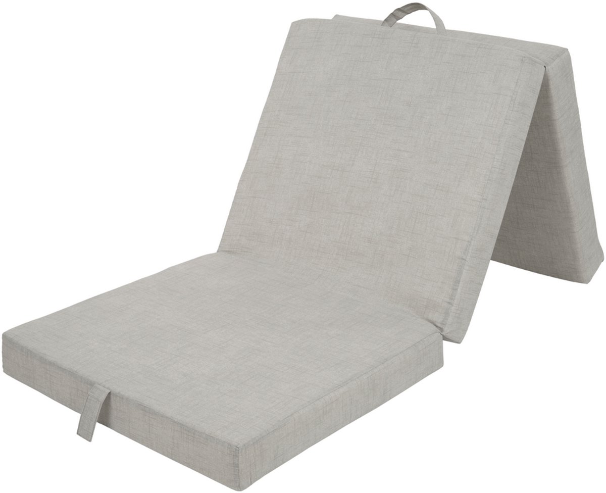 Densi Opvouwbaar matras - 3-delig vouwmatras - Jilly - beige - wasbare hoes - Logeermatras - logeerbed - 190x70x9cm
