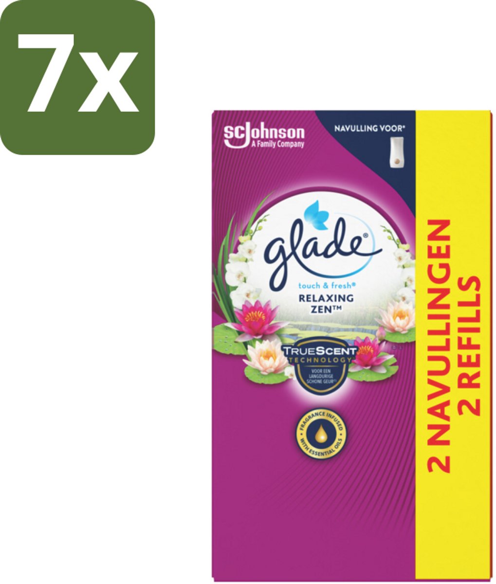 Glade – Touch & Fresh Navulling – Relaxing Zen – 10 ml - Bulkverpakking - 7 stuks