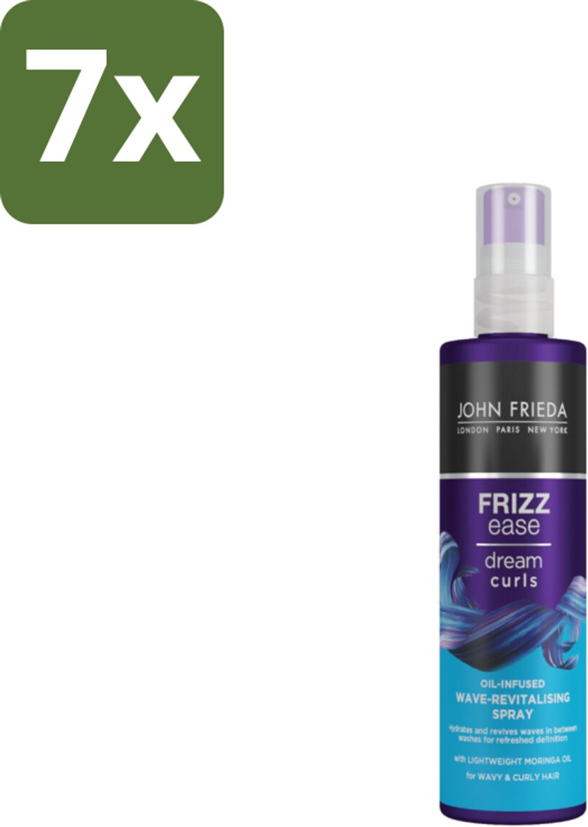 John Frieda – Spray – Frizz Ease Dream Curls Oil Infused Revitalising – Hydraterend en verfrissend – 150 ml - Bulkverpakking - 7 stuks