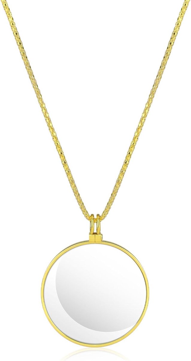 5x Vergrootglas met Ketting, Mini Monocle voor Lezen, Bibliotheek en Kostuum, 4.3 cm Lens en 89 cm Lange Ketting