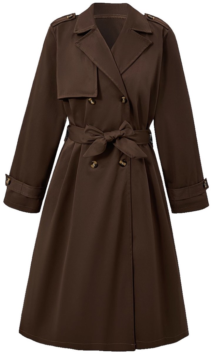 Currero Mantel Meisjes Tussenmantel Meisje Winter Jas Mantelpakje Trenchcoat Overjas Overcoat Winterjas 12 Jaar Bruin