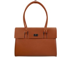 Victoria Hyde "Jolene" - Dames Tassen - Schoudertas - Shopper 16 inch laptopvak - Tote Bag - Trolleyband - businesstas - Waterafstotend en Krasbestendig – Werktas met Veelzijdige Vakken - functioneel - geschikt voor werk en reizen- bruine