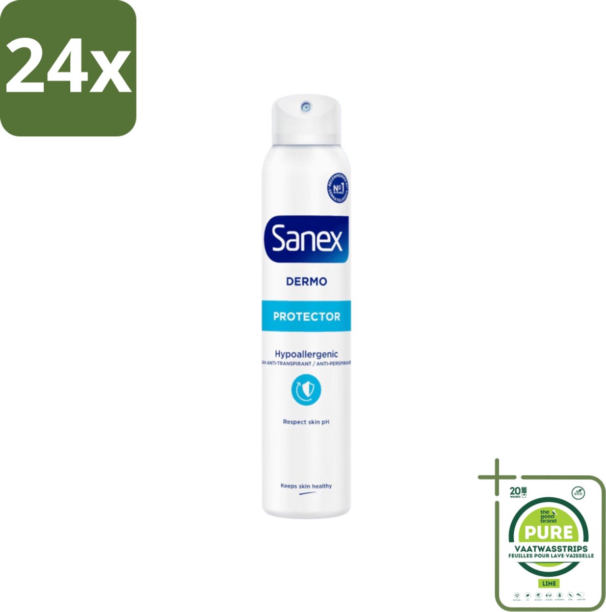 Sanex Dermo - Deodorant Spray - Hypoallergeen - Anti-Transpirant - 150 ml - Voordeelverpakking - 24 stuks - Deodorant spray - Antitranspirant