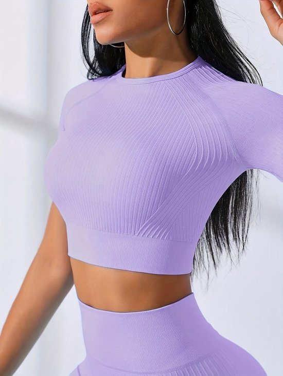 Currero Pilates Pak Dames - Yoga - Buttshaper - Gym - Fitness - Butt Lift - Bil Vergrotend - Heup Liftend - Yogakleding - Lichtpaars S — afbeelding 2