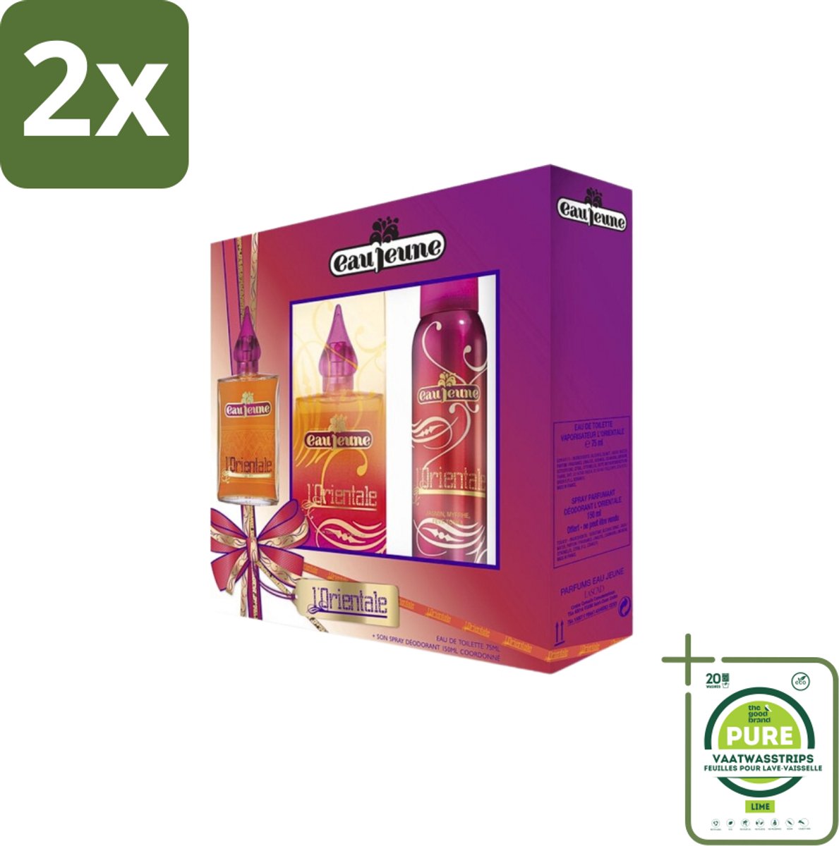 Eau Jeune - L'Orientale - Geschenkset - Eau de Toilette 75ml + Deodorant 150ml - Voordeelverpakking - 2 stuks - Eau de Toilette - Parfum