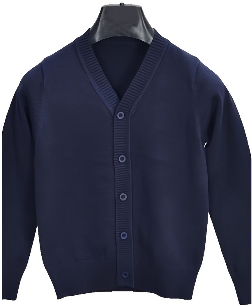 Currero Cardigan Jongens Vest Jongen Met Knopen Kinderen Warm Gebreid Vest Long Donkerblauw 11-12 Jaar
