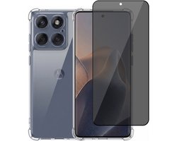 Hoesje geschikt voor Motorola Moto Edge 60 / 60 Fusion – CrystalClear Back Cover – Schokbestendig – Privacy Screenprotector Full Cover