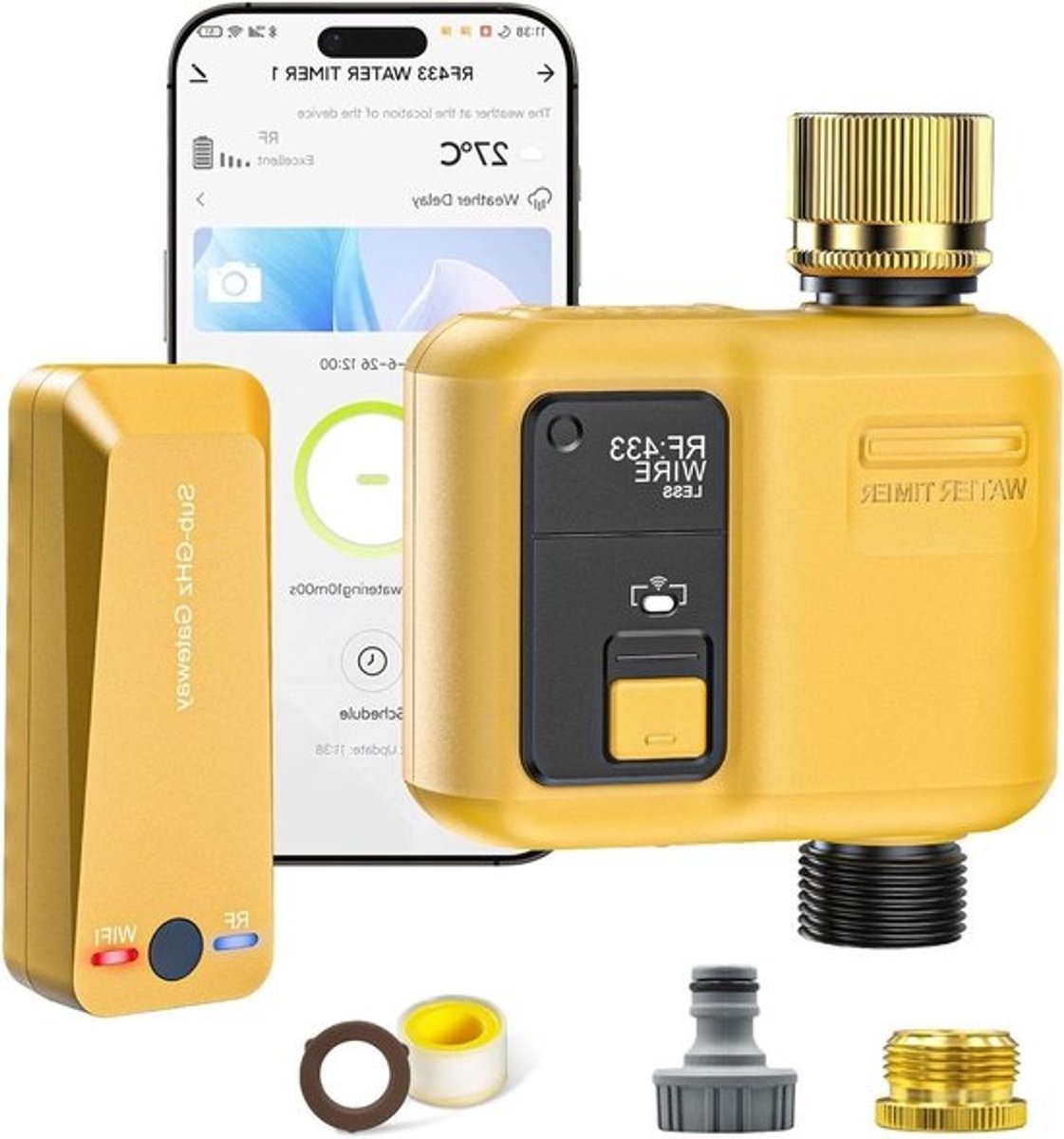 Automatische Water Timer met Wifi en 1 Uitgang voor Tuin, Terras en Gazon Irrigatie