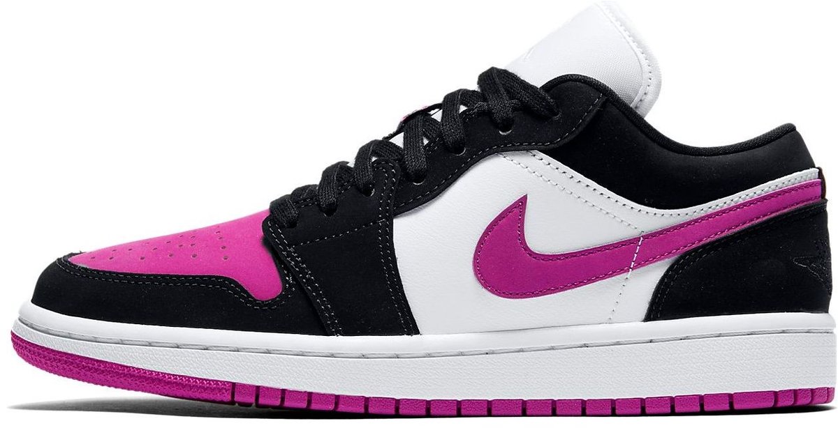 Air Jordan 1 Low SE - Sneakers - Maat 40.5 - Black/Cactus Flower / Wit Roze - Air Jordan 1 - Lifestyle - Dames Sneakers