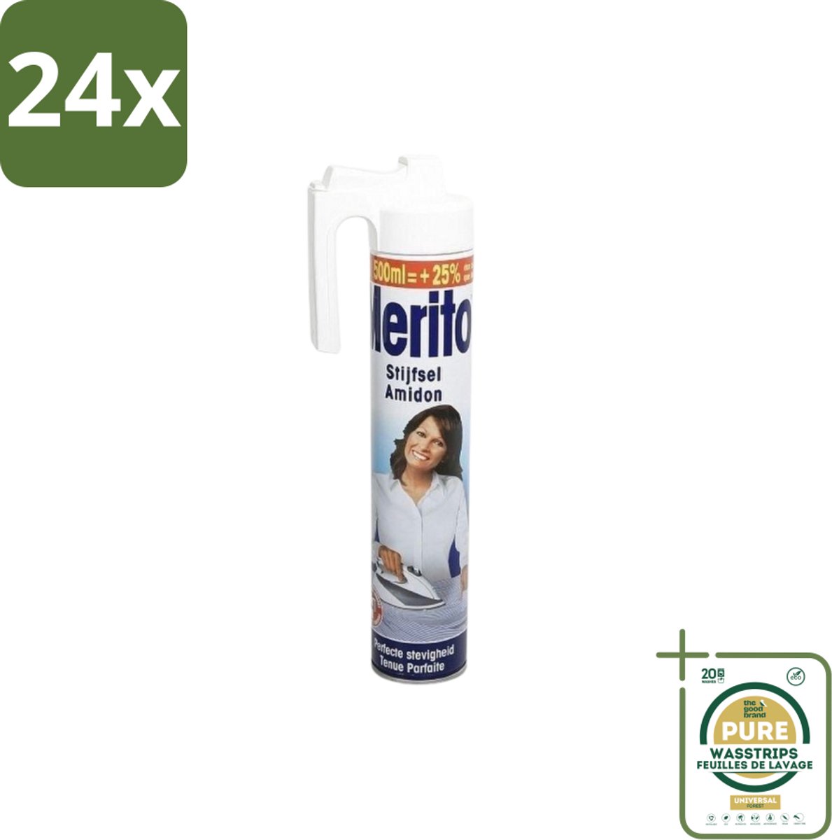 Merito - Stijfsel - 500 ml - Voordeelverpakking - 24 stuks - Linnen - Strijken