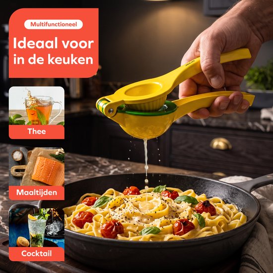 AMJO Premium Citroenpers - Citruspers - Limoenpers - Lemon Squeezer - Fruitpers - Sinaasappelpers - Geel van AMJO — afbeelding 5