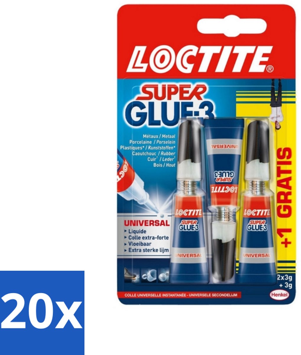 20 x Loctite - Secondelijm - Super Glue Precision - 7,5 Gram - Super Glue - Secondelijm - Superhechting - Snelle Droogtijd - Waterbestendige Lijm