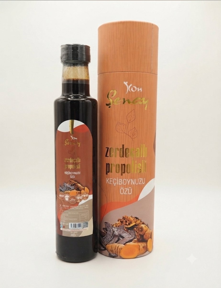 350 gr. Keçiboynuzu Özü, zerdeçallı propolisli pekmez,