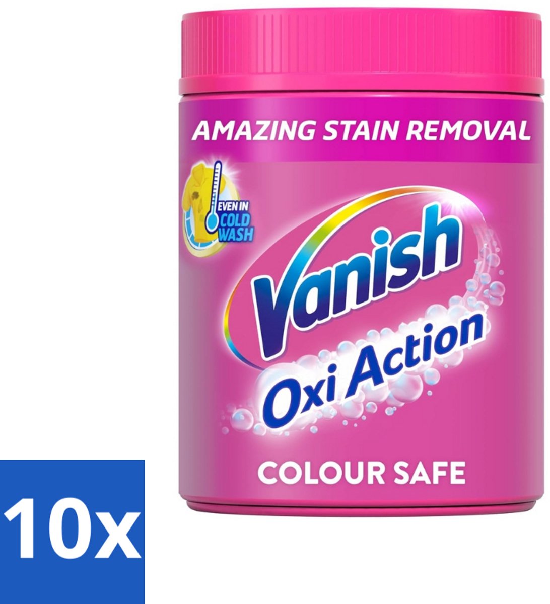 10 x Vanish Oxi Action Pink - Vlekkenverwijderaar - Wasbooster - Zonder Bleek - 1.12 Kg - Vlekkenverwijderaar - Wasbooster - Witte Kleding - Bleekvrije Was - Geurneutralisatie