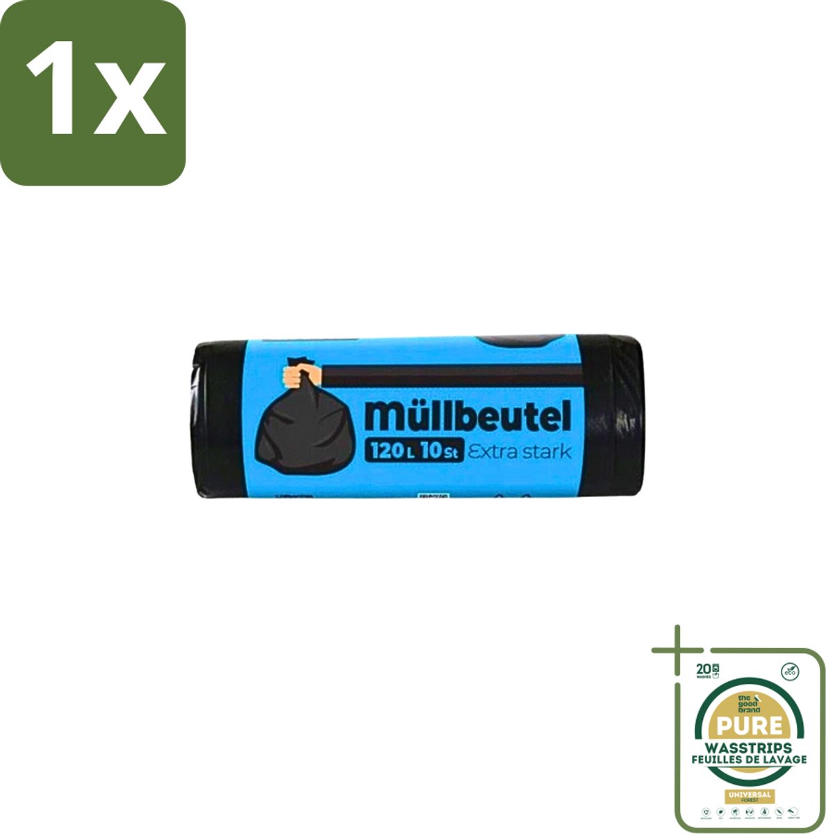1 x Deluxe - Vuilzakken - Stevig & Ruim - 10 Vuilniszakken - 120L- Vuilzakken 120 L - Huishoudelijk Afval - Tuinafval - Vuilniszak - Vuilnisbak