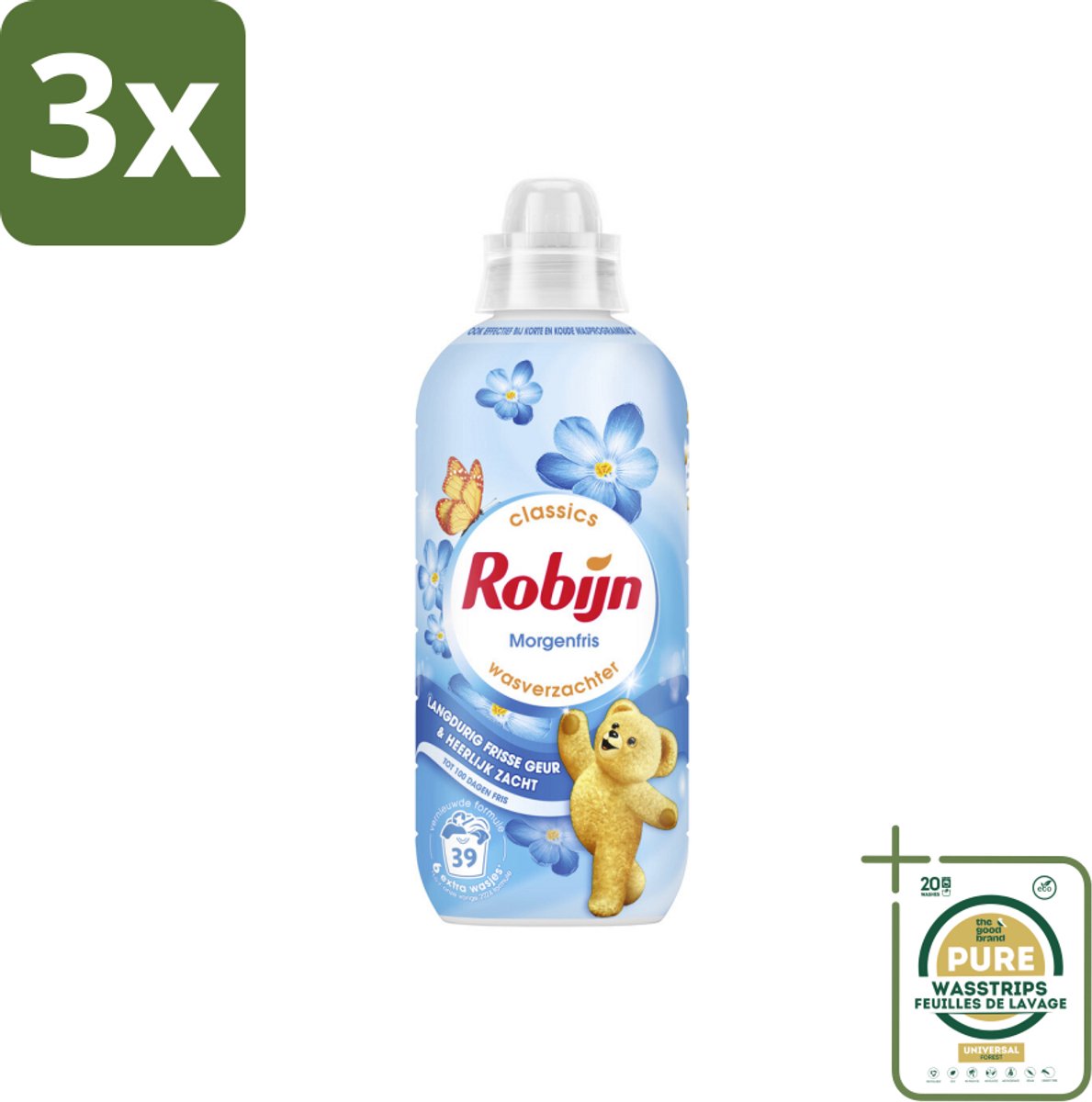3 x Robijn – Wasverzachter – Morgenfris – 780 ml - Grootverpakking - Kabel - Kabels - Kabelsysteem - Kabelsysteem