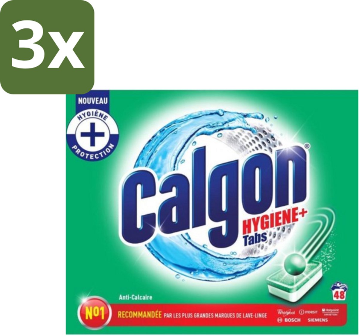 3 x Calgon - Wasmachinereiniger - Tegen Kalkaanslag - 48 Tabletten - Wasmachine Reinigen - Kalkafzetten - Wasmachine Beschermen - Wasmachine Onderhoud - Wasmachine Tabletten