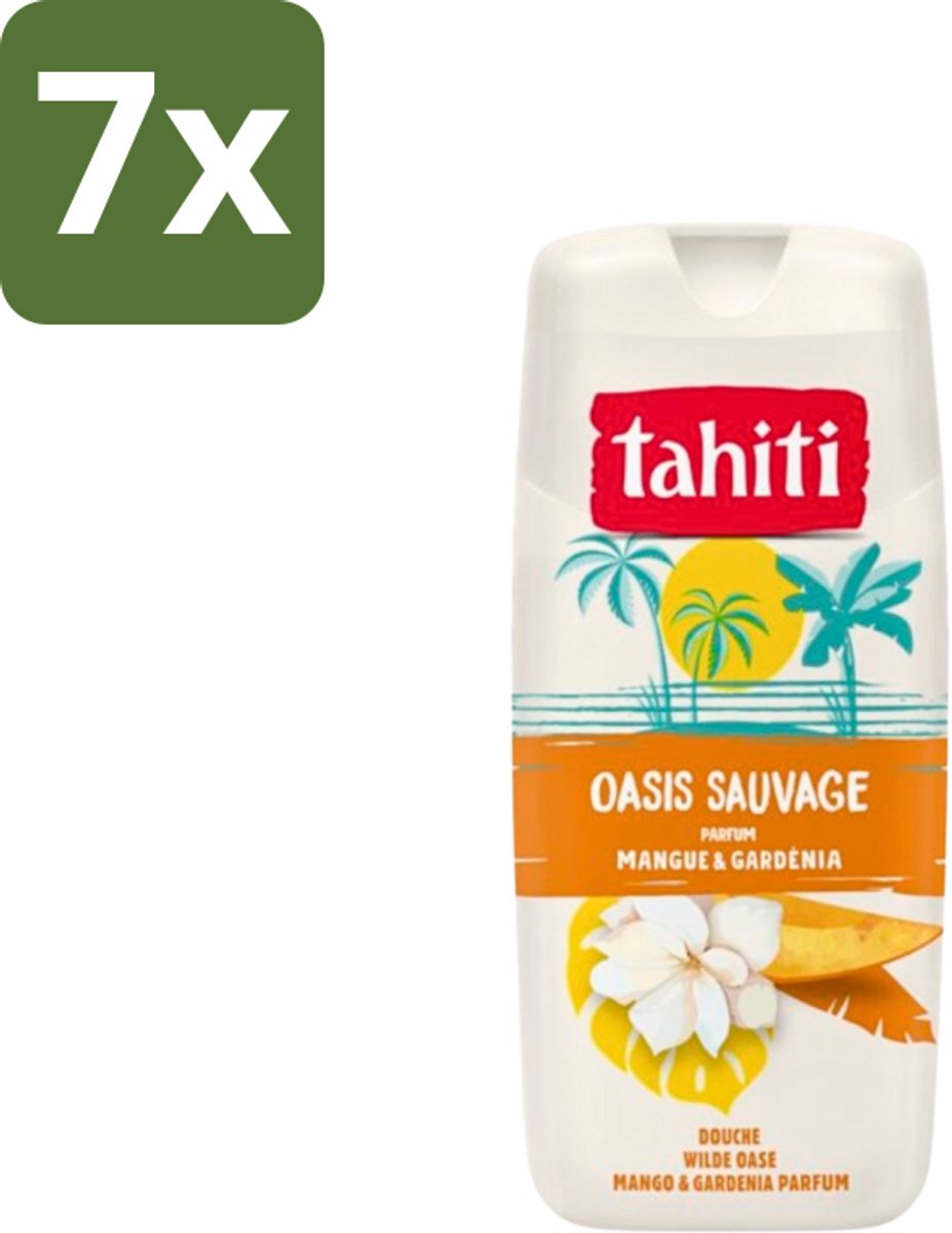 7 x Tahiti - Douchegel - Wilde Oase - Mango & Gardenia - 315 ml - Douchegel - Mango - Gardenia - Tropisch - Geur