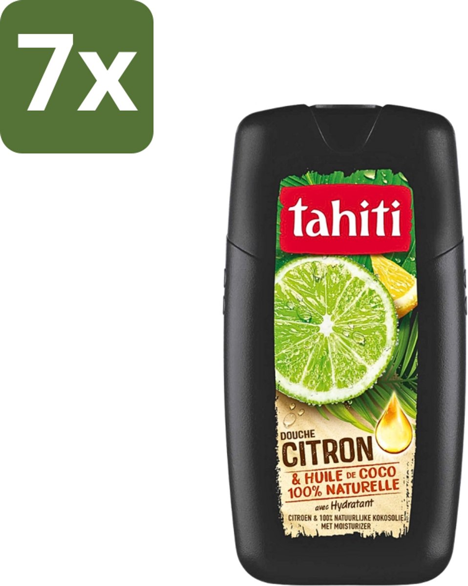 7 x Tahiti - Douchegel - Citroen & Kokosolie - Hydraterend - 250 ml - Douchegel Citroen Kokosolie - Hydraterende Douchegel - Citroengeur Douchegel - Kokosolie Douchegel - Natuurlijke Douchegel