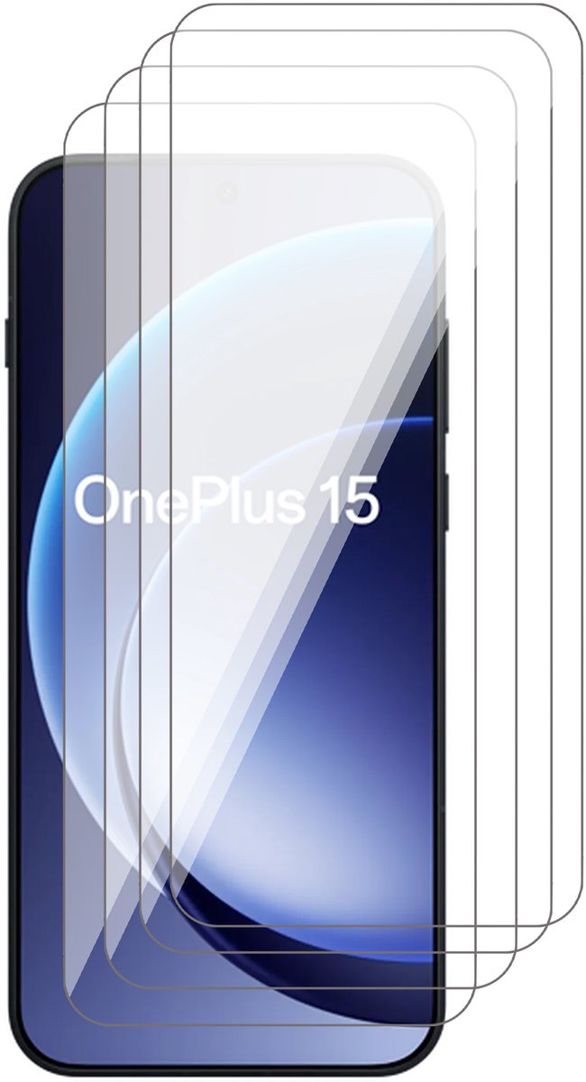 Screenprotector geschikt voor OnePlus 15 5G – 4 Stuks – UltraClear Gehard Glas – Case Friendly – 9H Krasbestendig