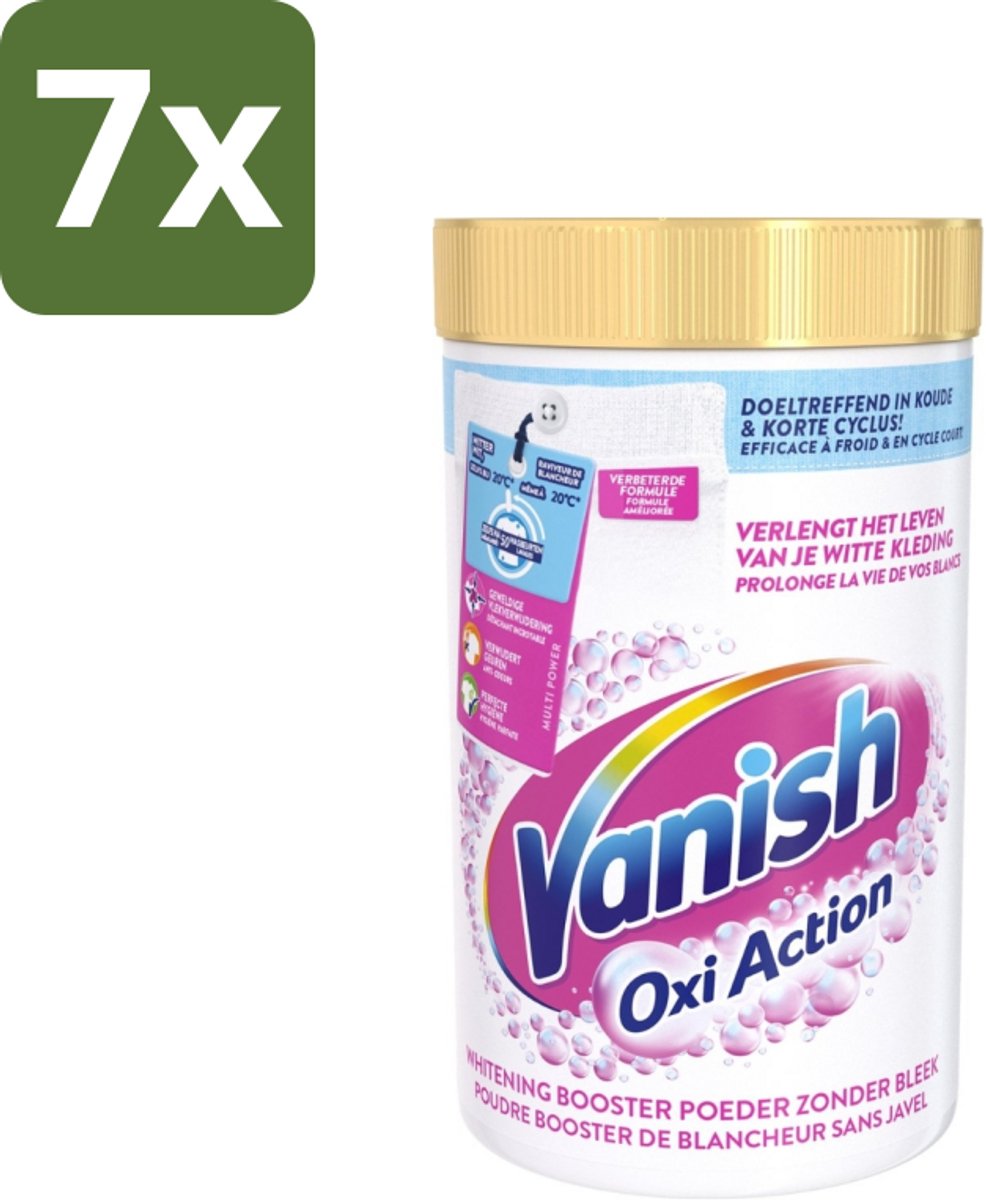 7 x Vanish Oxi Action - Vlekkenverwijderaar Poeder - Zonder Bleek - Witte Was - 1.5 Kg - Vlekkenverwijderaar - Witte Was - Bleekvrije Was - Wasmiddel - Kleding Reinigen
