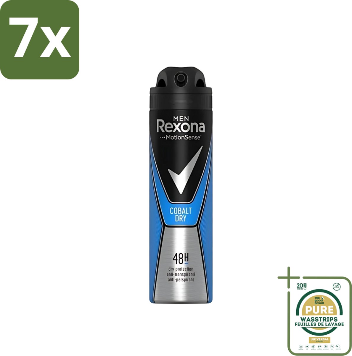 7 x Rexona Men - Deodorant Spray - Motion Sense - Cobalt Dry - Anti-Transpirant & Perspirant - 150ml - Grootverpakking - Anti-transpirant - Deodorant Spray - Mannelijke Deodorant - Frisse Geur - Bescherming Tegen Transpiratie