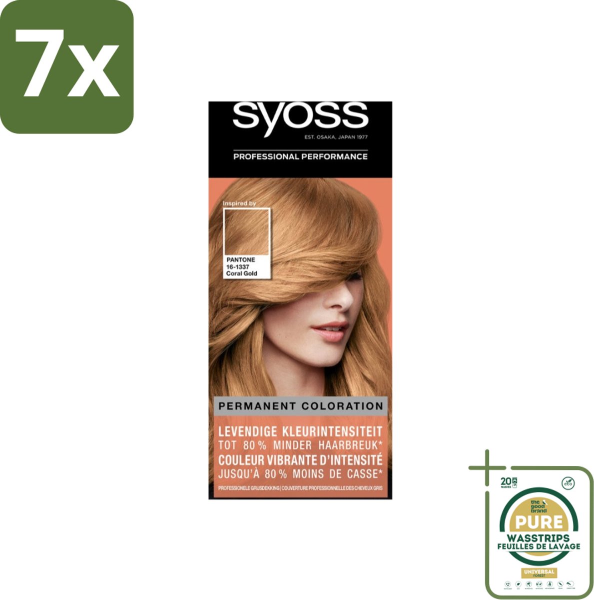 7 x Syoss - Haarverf Colors Pantone - 9-67 Coral Gold - 1 Haarkleuring - Grootverpakking - Haarverf - Haarkleur - Pantone - Coral Gold - Haarverkleuring