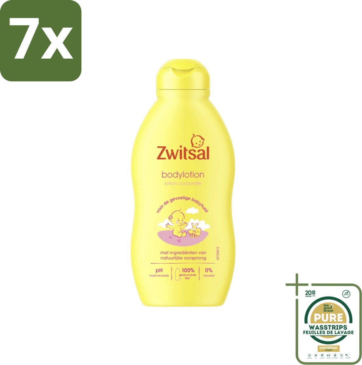 7 x Zwitsal - Babyverzorging - Bodylotion - Voor de Gevoelige Babyhuid - 200 ml - Grootverpakking - Babyhuid Verzorging - Baby Bodylotion - Zwitsal Bodylotion - Gevoelige Huid - Hydraterende Bodylotion
