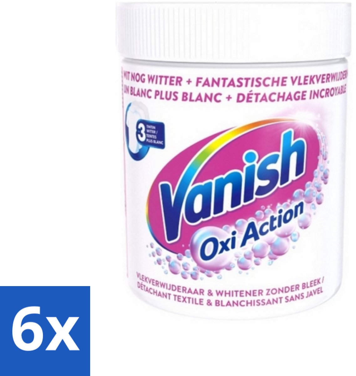 Vanish Oxi Action - Vlekkenverwijderaar Poeder - Zonder Bleek - Witte Was - 550 Gram - Voordeelverpakking - 6 stuks